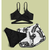 Three-Piece Bikinis  Women's Swimwear Push Up Female Swimsuit Swimming Bathing Suits